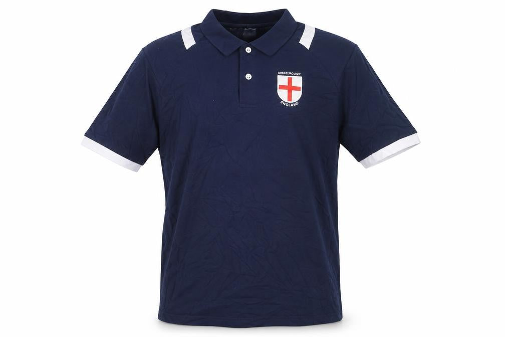 UEFA Euro 2024 England Navy Blue Men's XL Polo Shirt Football Cotton Blend