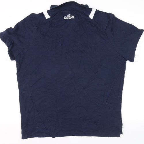 UEFA Euro 2024 England Navy Blue Men's XL Polo Shirt Football Cotton Blend
