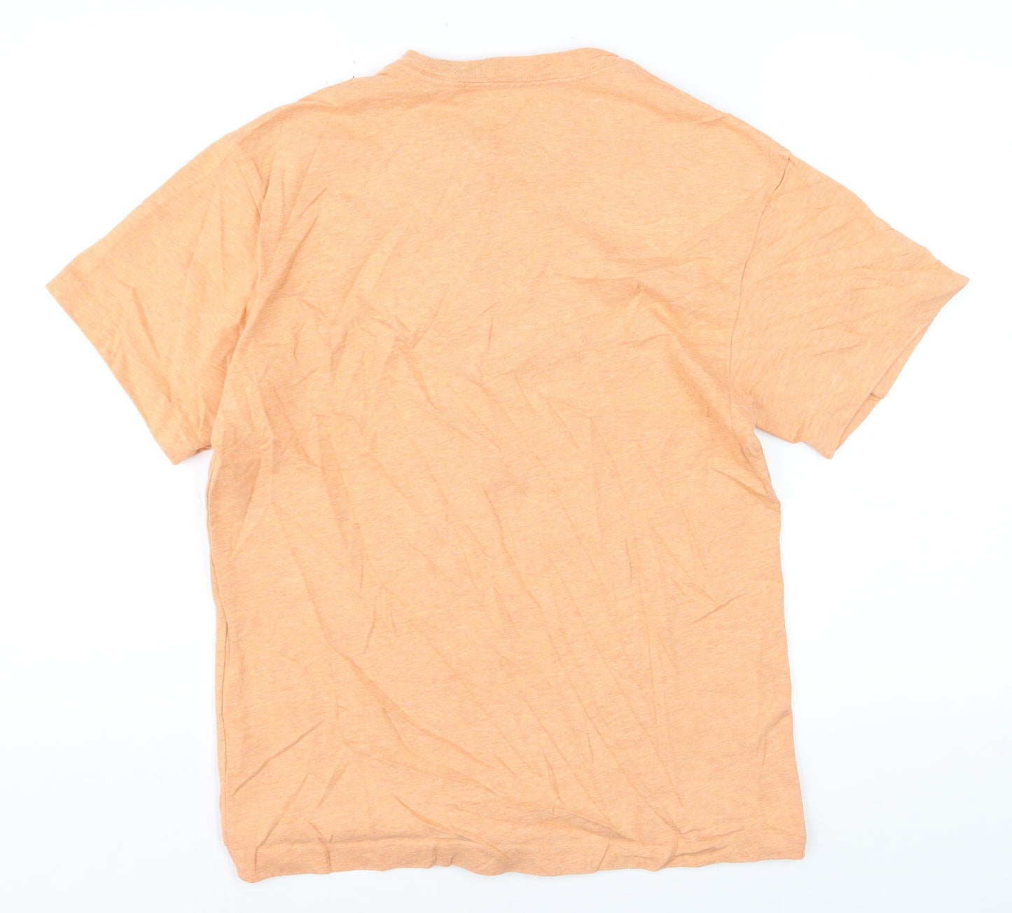 Nike Men's Orange Loose Fit Crew Neck Cotton T-Shirt Size S