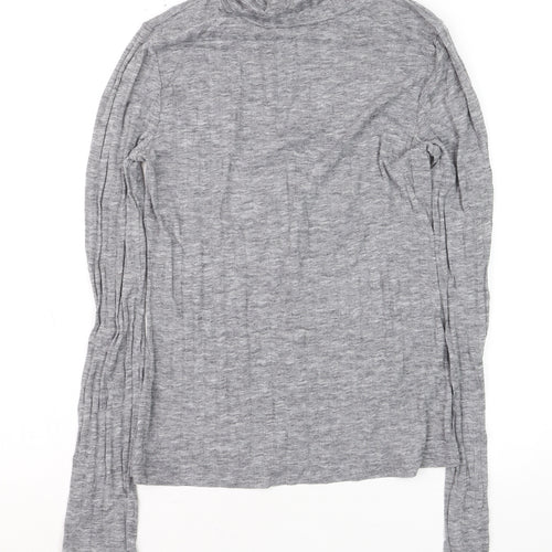 Topshop Women's Grey Roll Neck Long Sleeve Jersey Top Size 10