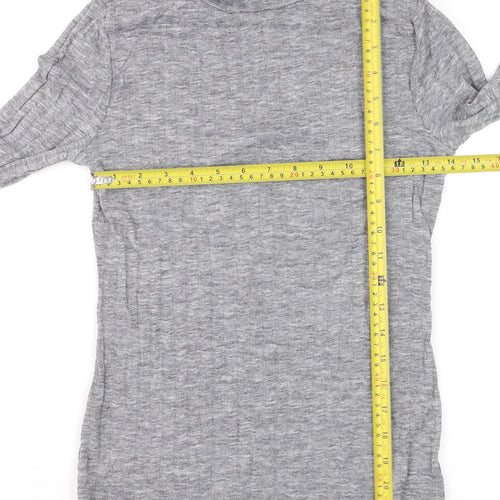 Topshop Women's Grey Roll Neck Long Sleeve Jersey Top Size 10