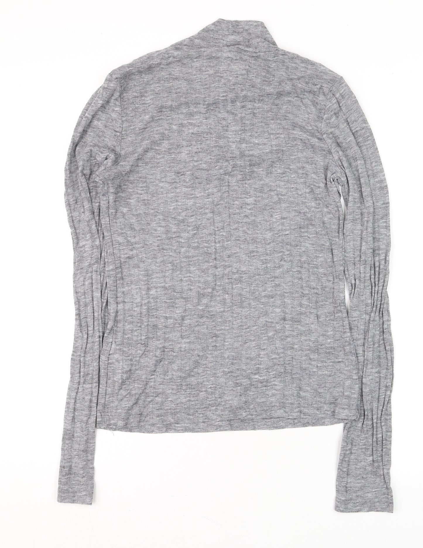 Topshop Women's Grey Roll Neck Long Sleeve Jersey Top Size 10