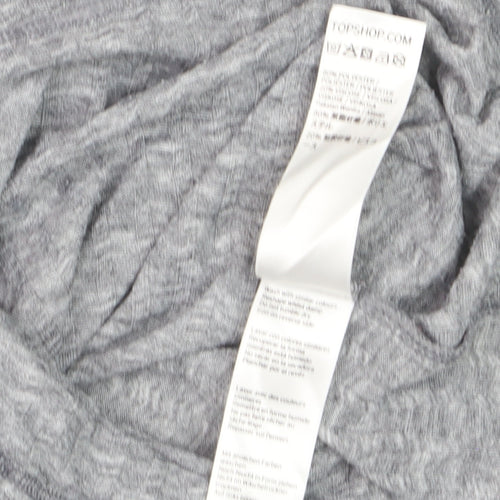 Topshop Women's Grey Roll Neck Long Sleeve Jersey Top Size 10
