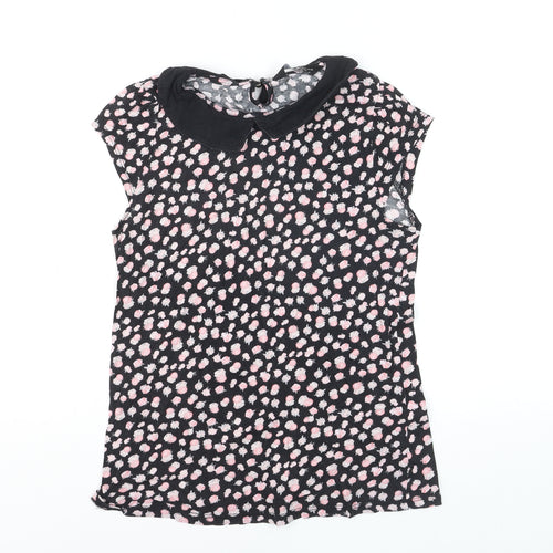 Dorothy Perkins Women's Black Floral Collared Blouse Size 12