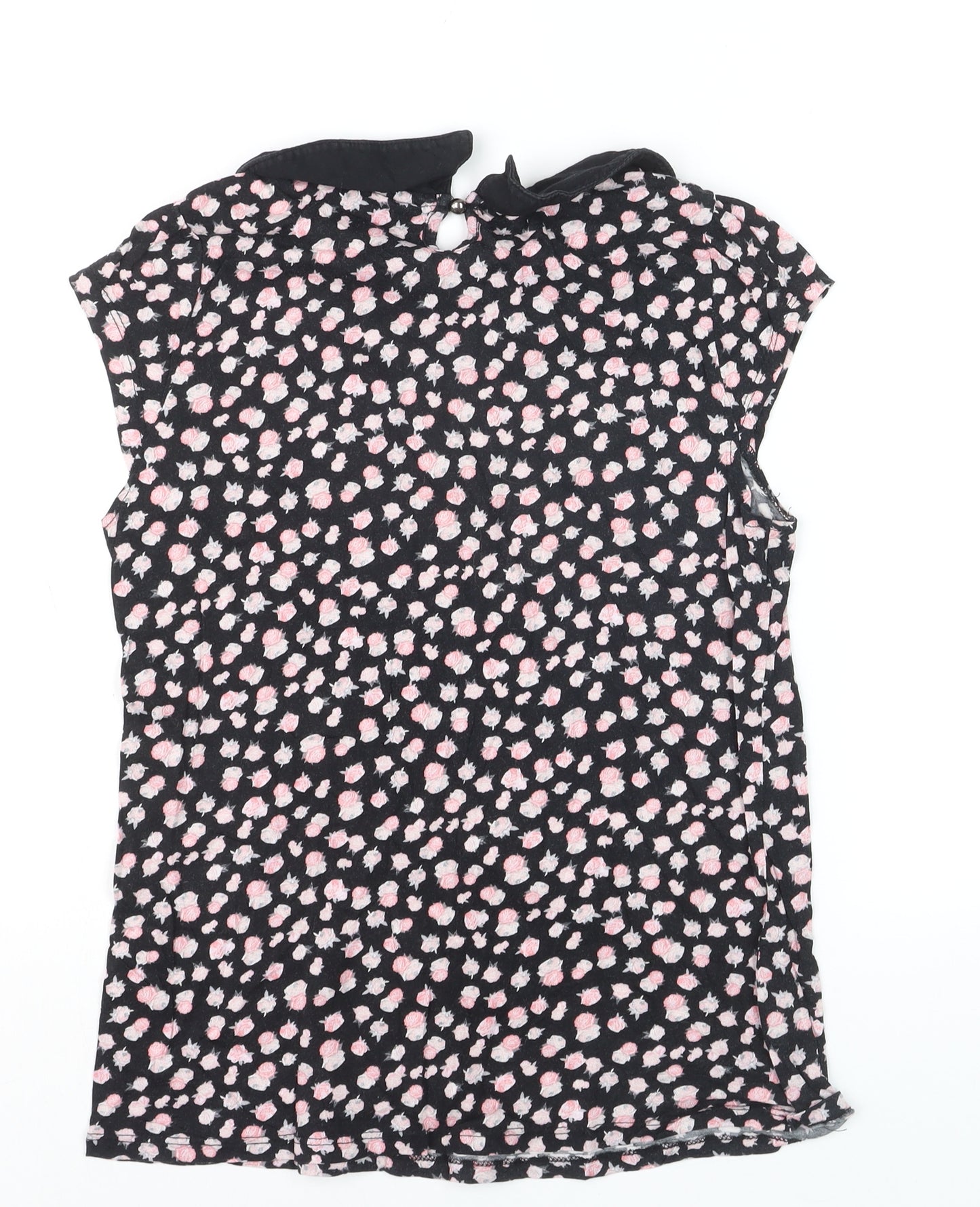 Dorothy Perkins Women's Black Floral Collared Blouse Size 12