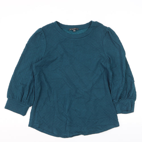 Adrianna Papell Women's Green 3/4 Sleeve Basic Blouse Size S