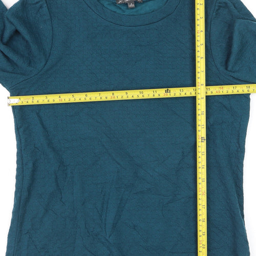 Adrianna Papell Women's Green 3/4 Sleeve Basic Blouse Size S