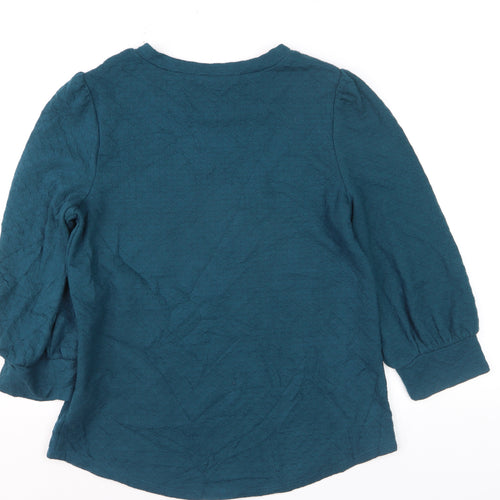 Adrianna Papell Women's Green 3/4 Sleeve Basic Blouse Size S