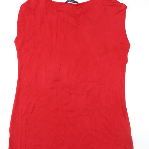 Long Tall Sally Women’s Red Sequin Sleeveless Jersey Top Size M