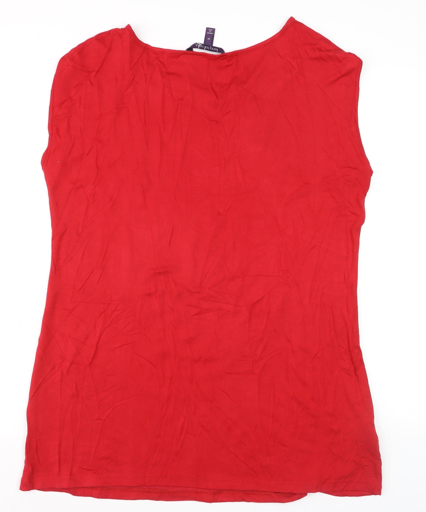 Long Tall Sally Women’s Red Sequin Sleeveless Jersey Top Size M