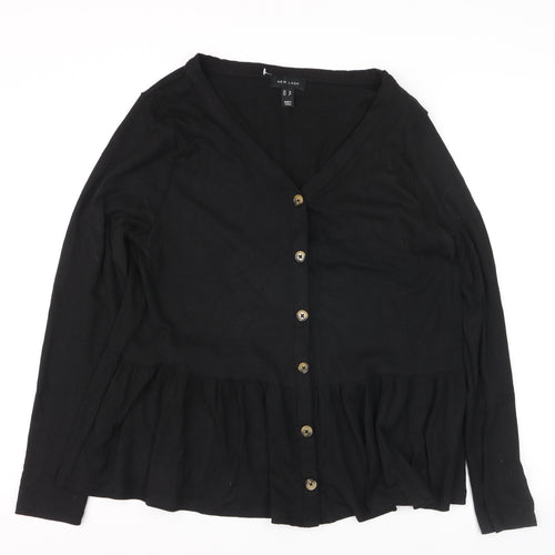 New Look Women’s Black V-Neck Button Cardigan Size 10