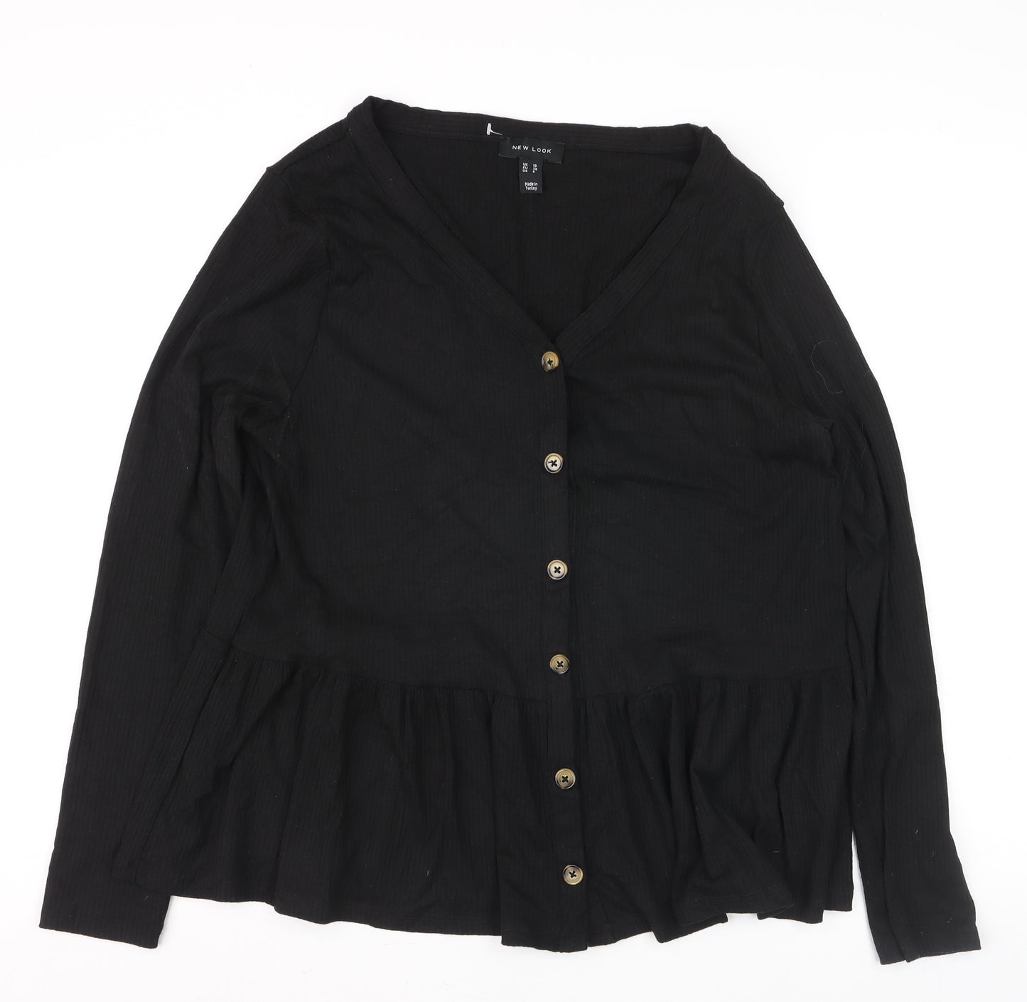 New Look Women’s Black V-Neck Button Cardigan Size 10