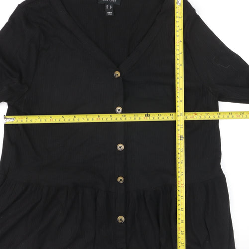 New Look Women’s Black V-Neck Button Cardigan Size 10
