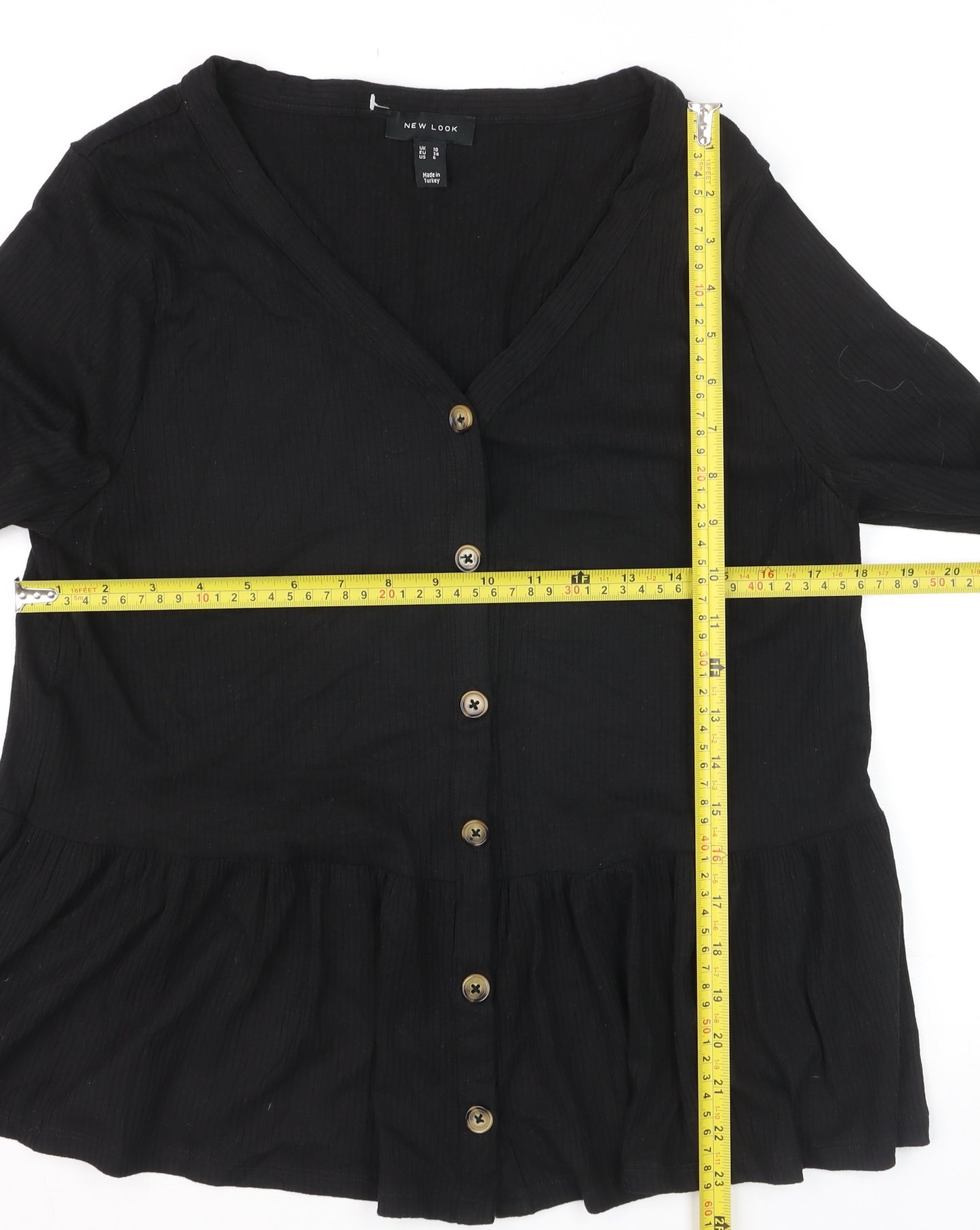 New Look Women’s Black V-Neck Button Cardigan Size 10
