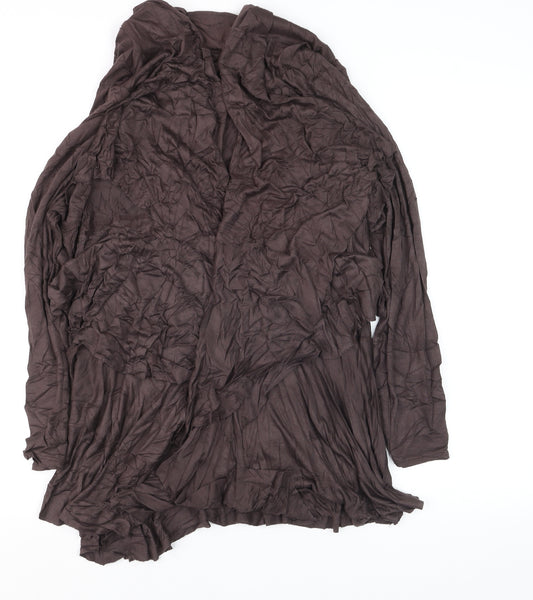 Wallis Women Brown Long Sleeve Open Cardigan L Viscose Blend