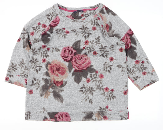 Marks and Spencer Women’s Grey Floral Pullover Jumper Size 12