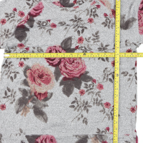 Marks and Spencer Women’s Grey Floral Pullover Jumper Size 12