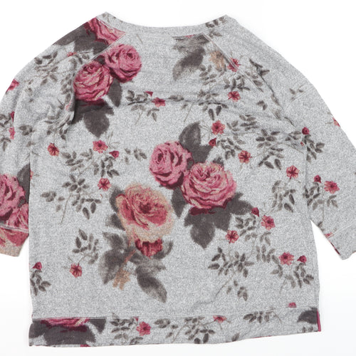 Marks and Spencer Women’s Grey Floral Pullover Jumper Size 12