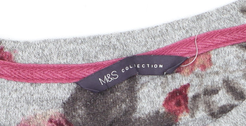 Marks and Spencer Women’s Grey Floral Pullover Jumper Size 12