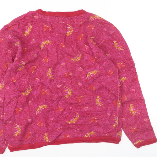 Best Company Women's Pink Floral Cotton Pullover Jumper Size S