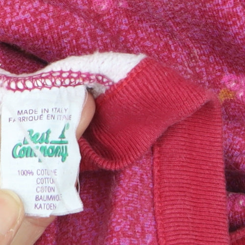 Best Company Women's Pink Floral Cotton Pullover Jumper Size S