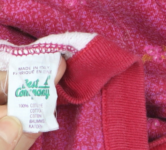 Best Company Women's Pink Floral Cotton Pullover Jumper Size S