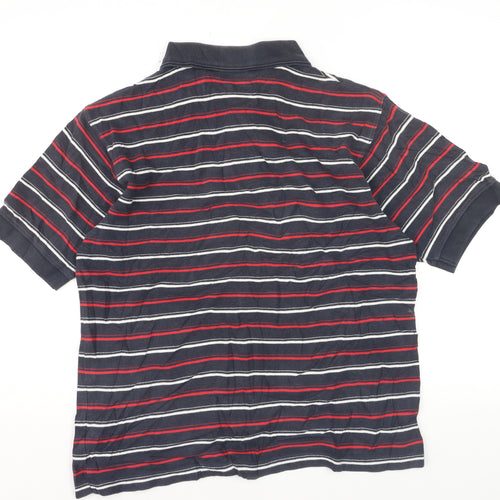 Reebok Men's Blue Striped Polo Shirt Size L Regular Fit