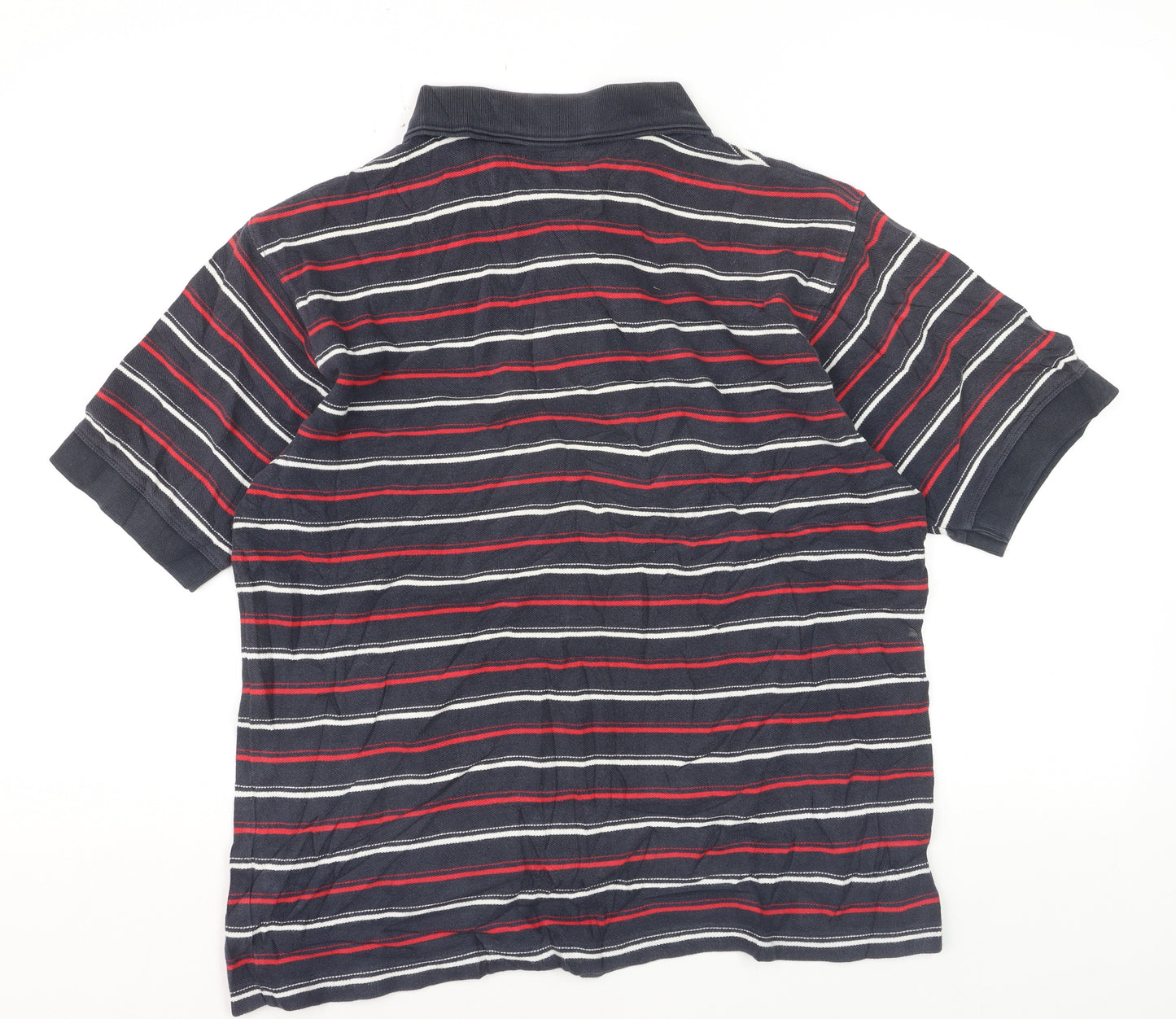 Reebok Men's Blue Striped Polo Shirt Size L Regular Fit