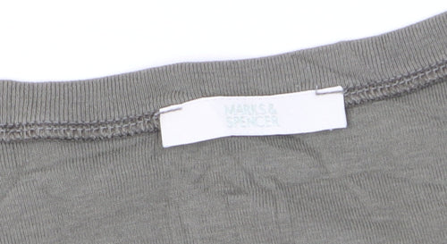 Marks and Spencer Women’s Grey Embellished 3/4 Sleeve Cotton T-Shirt Size M
