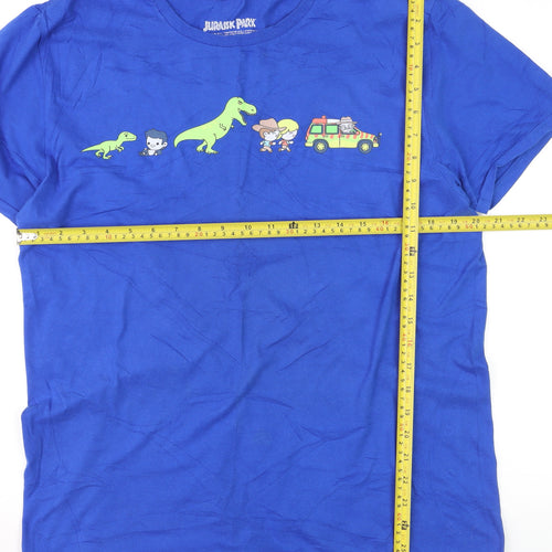 Lootwear Exclusive Men's Blue Jurassic Park Movie Cotton T-Shirt Size L