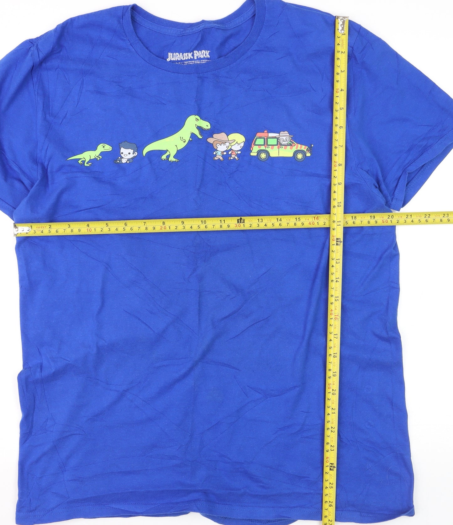 Lootwear Exclusive Men's Blue Jurassic Park Movie Cotton T-Shirt Size L