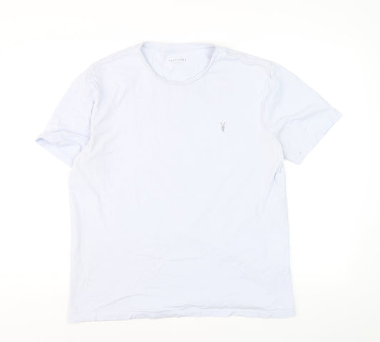 AllSaints Men's White XL Crew Neck Cotton T-Shirt