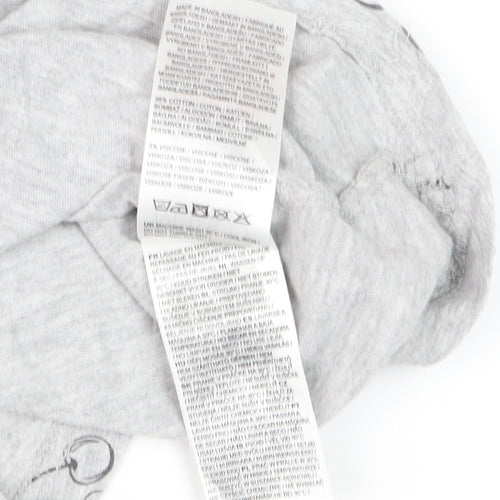 Miso Womens Grey Cherry Print Basic T-Shirt Size 10