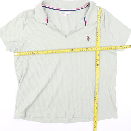 U.S. Polo Assn. Men's Green 2XL Short Sleeve Cotton Polo Shirt