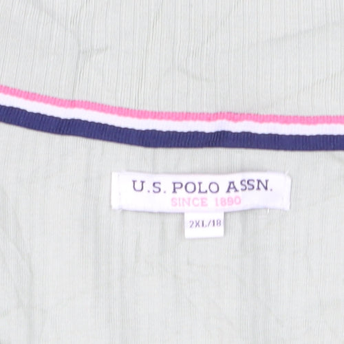 U.S. Polo Assn. Men's Green 2XL Short Sleeve Cotton Polo Shirt