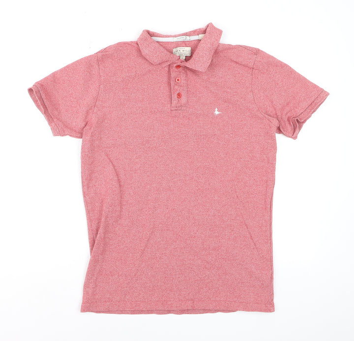 Jack Wills Men’s Red Classic Fit Polo Shirt Size M Short Sleeve