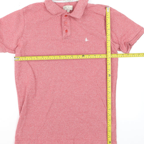 Jack Wills Men’s Red Classic Fit Polo Shirt Size M Short Sleeve