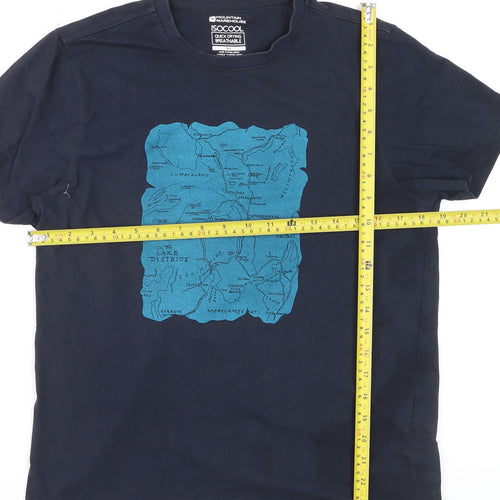 Mountain Warehouse Men's Navy ISOCool Quick Dry T-Shirt S Lake District Map