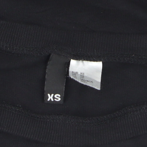 ASOS Women Black XS Pullover Sweatshirt Graphic Print Long Sleeve