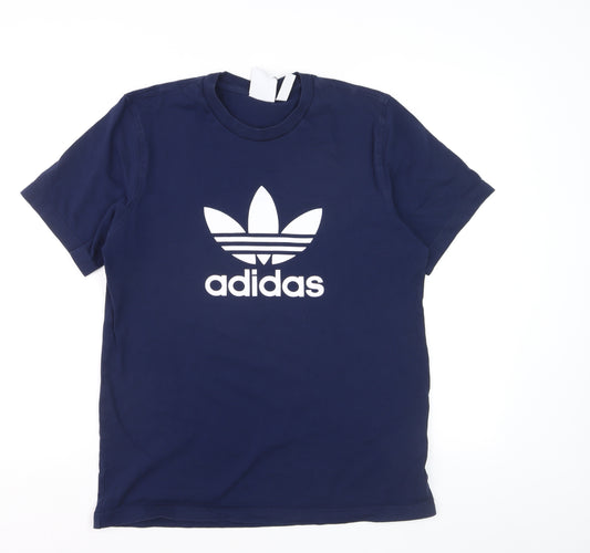 Adidas Men's Navy Blue Crew Neck Short Sleeve T-Shirt M