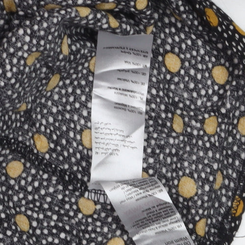New Look Women Black Polka Dot Viscose Tunic Blouse Size 16