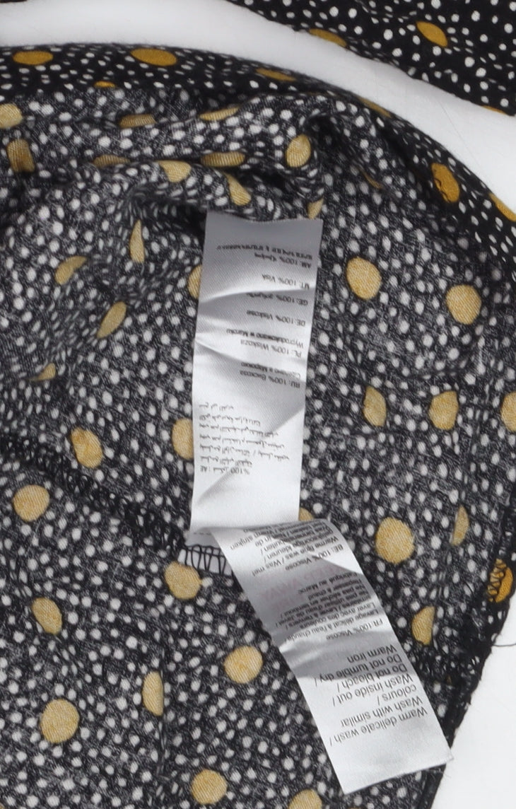 New Look Women Black Polka Dot Viscose Tunic Blouse Size 16