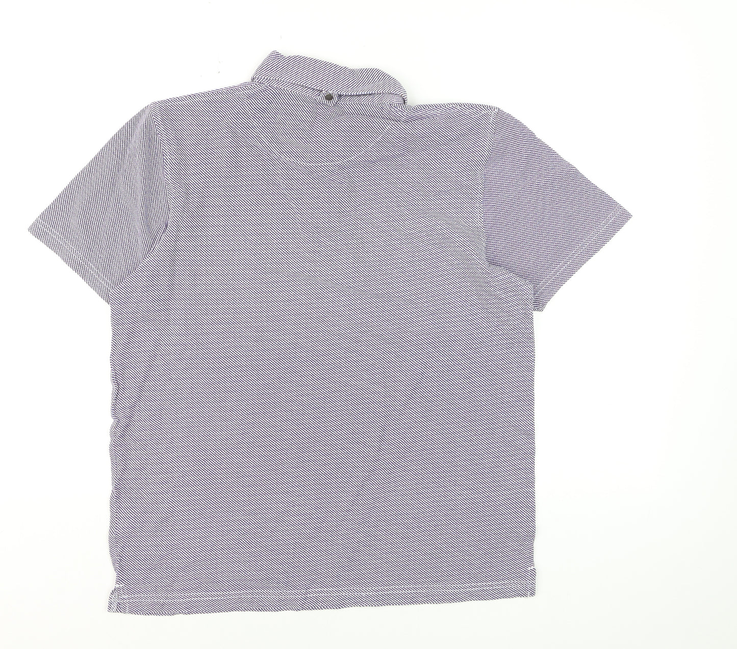 2BLIND2C Men’s Purple Geometric Cotton Polo Shirt M