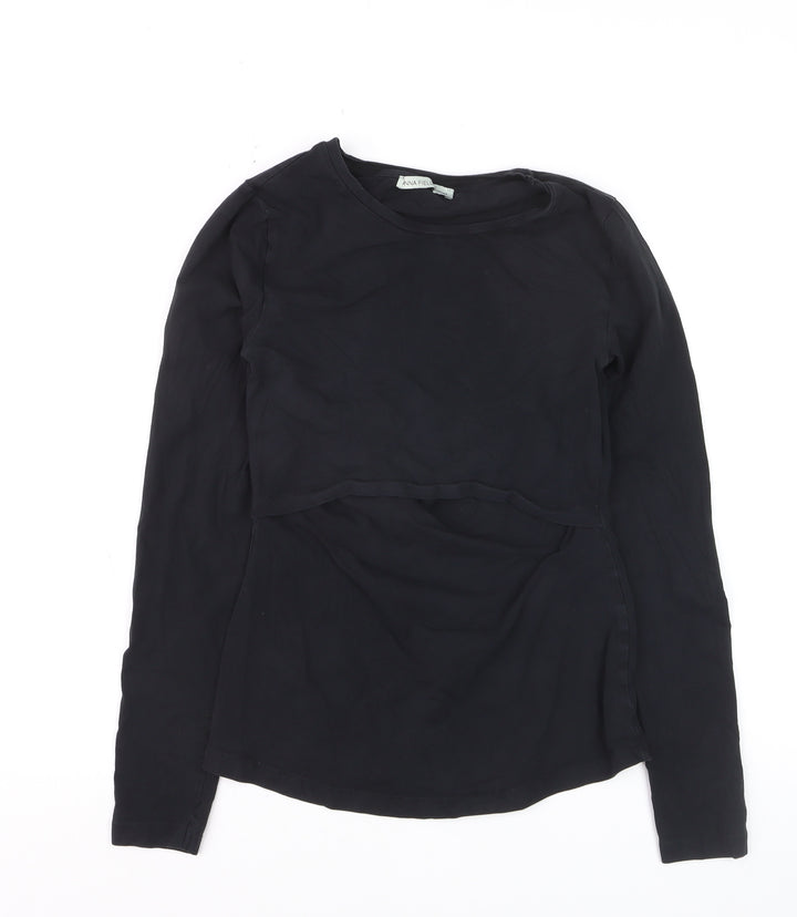 Anna Field Women’s Black Long Sleeve Basic Jersey T-Shirt Size S