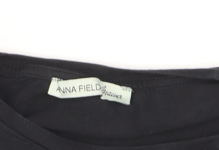 Anna Field Women’s Black Long Sleeve Basic Jersey T-Shirt Size S