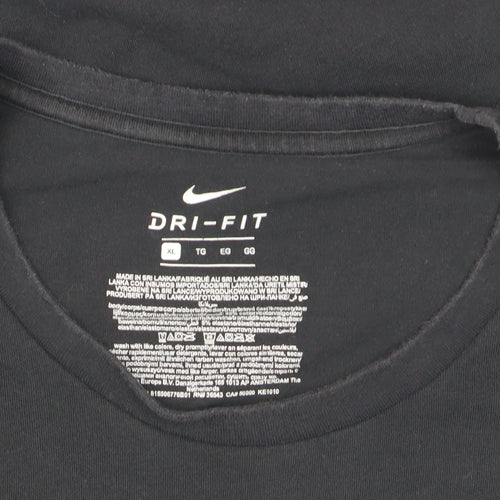 Nike Men's Black Dri-FIT Sports T-Shirt XL Athletic Fit
