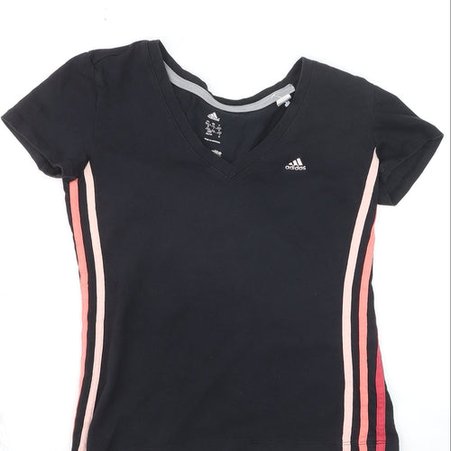 Adidas Womens Black Climacool V-Neck Sports T-Shirt XS