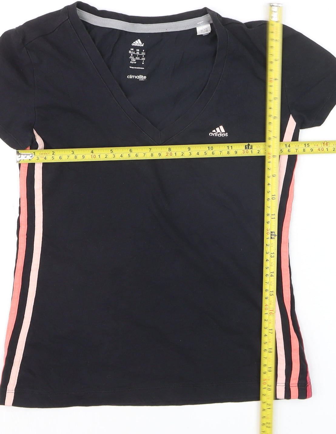 Adidas Womens Black Climacool V-Neck Sports T-Shirt XS