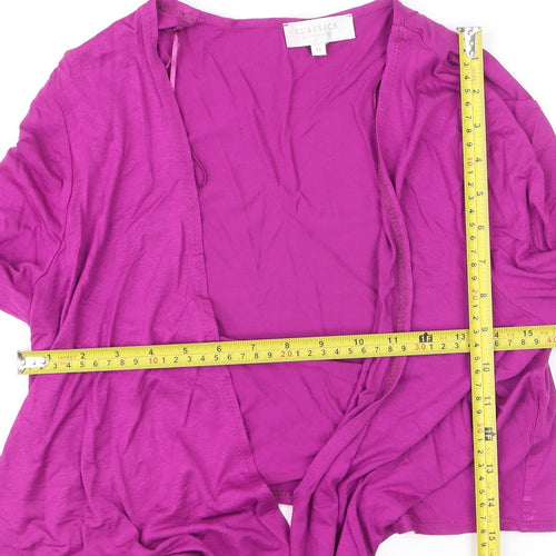 Debenhams Womens Purple Size 14 Wrap Viscose Long Sleeve Cardigan