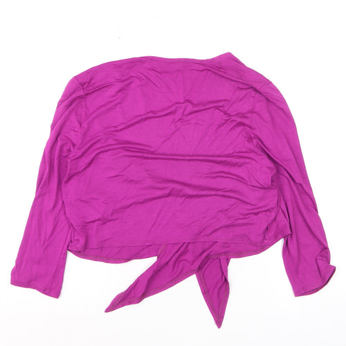 Debenhams Womens Purple Size 14 Wrap Viscose Long Sleeve Cardigan